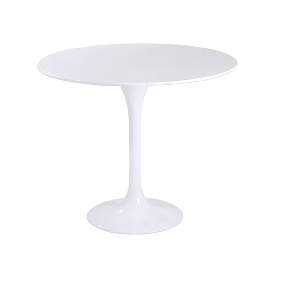 Mesa Redonda Moderna De Comedor Tulip 100cm Con Base Metalica - Blanco