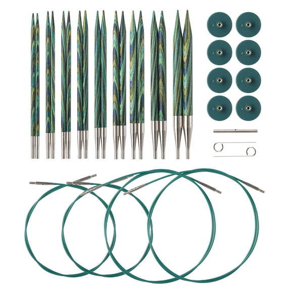 Juego de agujas de tejer intercambiables Knit Picks US 4-11 con cables