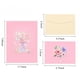 thumbnail image 2 of Tarjeta de felicitación Sutjxc, desplegable, rosa, diseño de mariposas y flores, 2 of 7