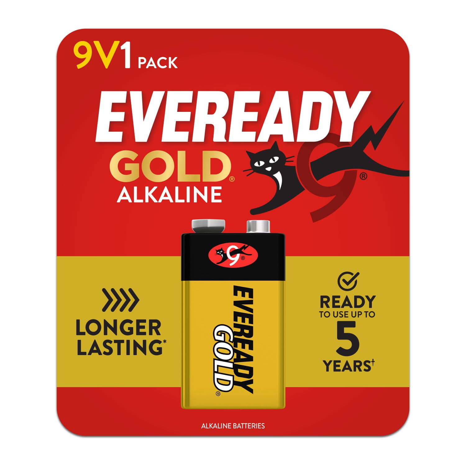 Eveready - Batería Alcalina Gold De 9 V 1 Paquete (9 Voltios)