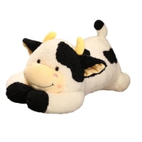 Bothyi - Animal De Peluche De Vaca, Almohada De Juguete De Peluche De Vaca Encantadora Para Sofá, Sala De Estar, Dormitorio, Negro