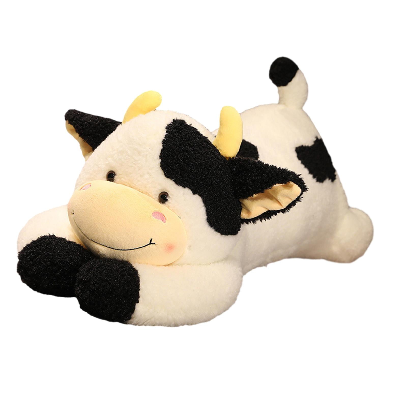 Bothyi - Animal De Peluche De Vaca, Almohada De Juguete De Peluche De Vaca Encantadora Para Sofá, Sala De Estar, Dormitorio, Negro