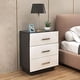 thumbnail image 4 of Pack 2 Velador Moderno De 3 Cajones Madera Blanco, 4 of 7
