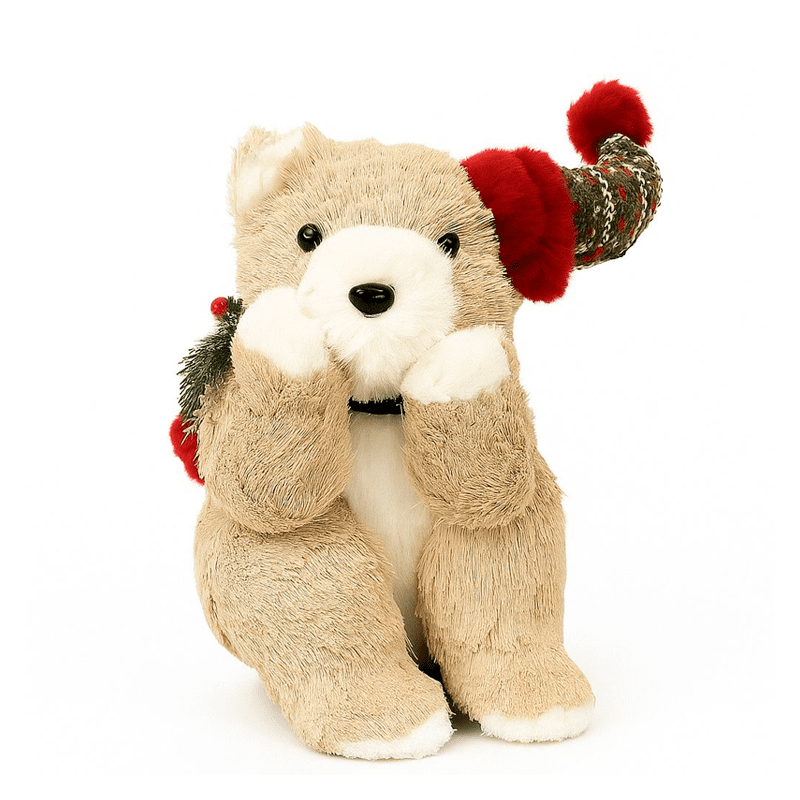 Wakeshome - Adorno Para Arbol De Navidad Oso Peluche Pascuero Navideño