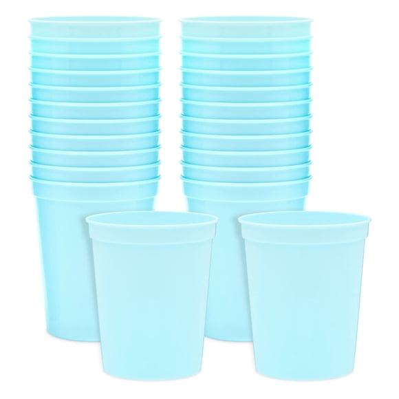 Vasos de estadio BLUE PANDA, plástico azul claro, 473 ml, paquete de 24