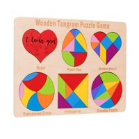 Magideal - Juego De Rompecabezas Tangram De Madera, Juguete 6 En 1, Regalo De Cumpleaños, Rompecabezas, Regalos Del Día De San Valentín Para Niños De 4 A 8 Años