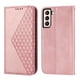 thumbnail image 1 of Funda Flip FOXDOCK para Samsung Galaxy S21 , Estilo Billetera con Diseño Rombo, Correa de Mano y Soporte, Uso Diario, 1 of 6