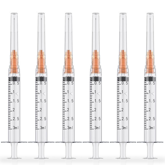Jeringa GODCREAT 3 ml 25 G 1 " con Agujas – Paquete de 25