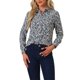 thumbnail image 1 of INSPIRE CHIC Camisa de Mujer con Botones Estampado Floral de Manga Larga Cuello en Punta Top de Oficina S Azul Oscuro, 1 of 6