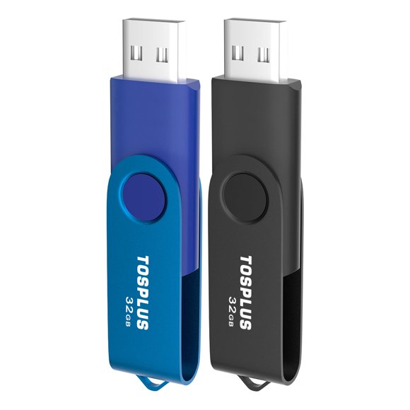 Memoria USB TOSPLUS 32 GB Pack de 2 unidades Negro/Azul