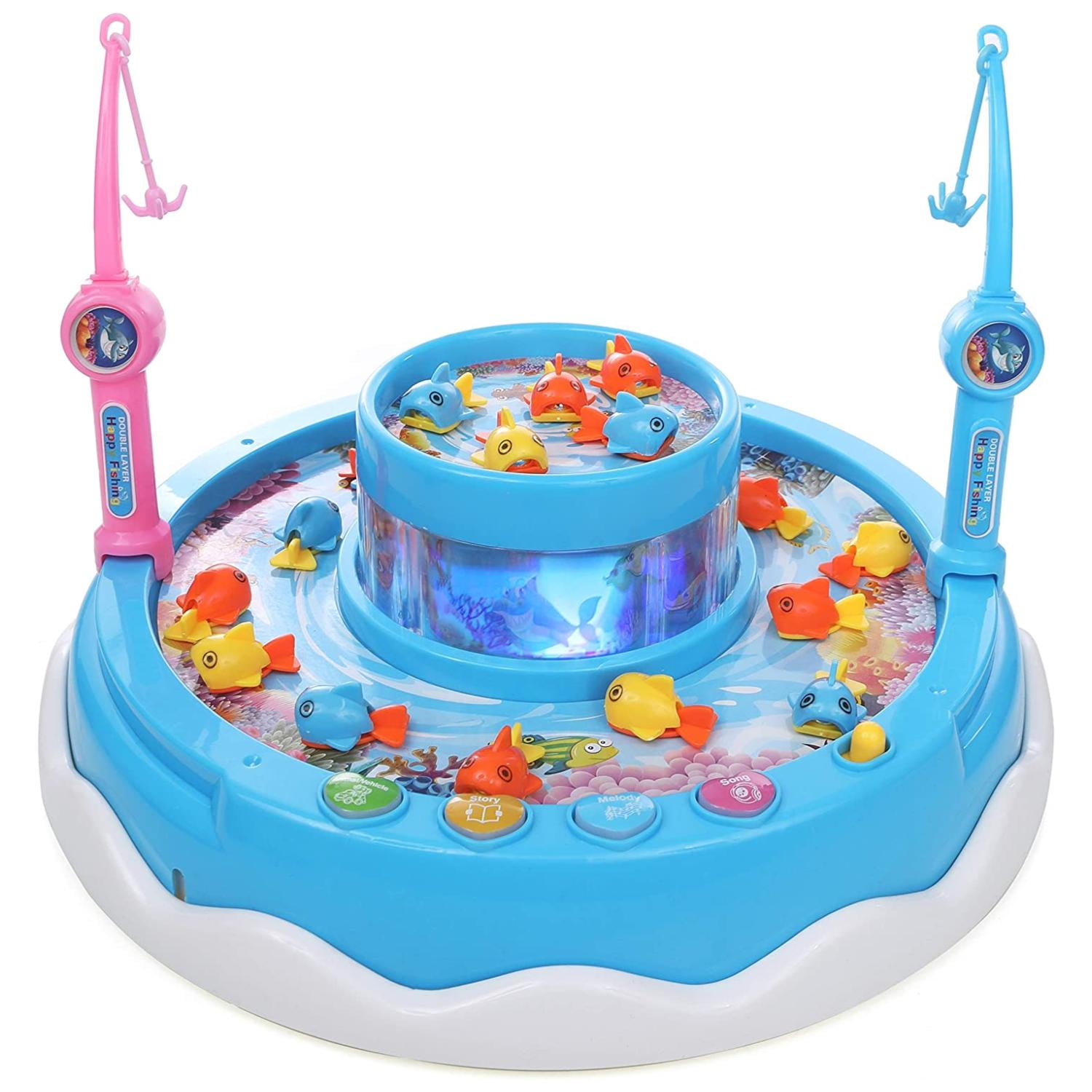 Total Upgrate - Juguete Mesa De Pesca Giratoria Con Luces Y Sonido Infantil
