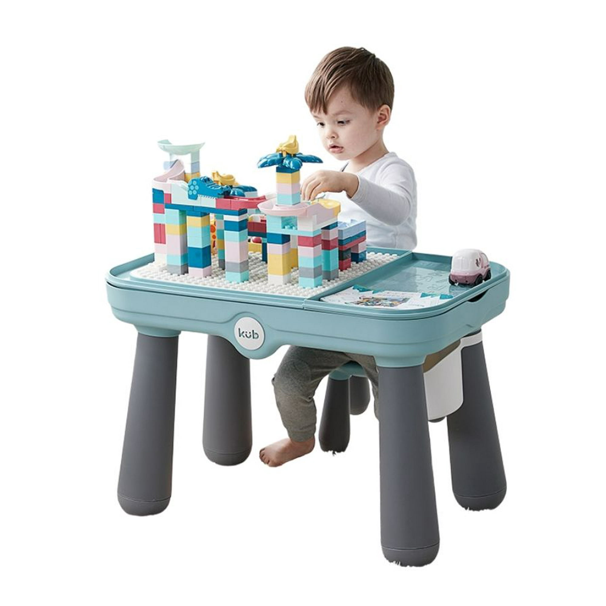 Mundinfans - Mesa De Actividades Con Tabla Para Bloques De Construcción