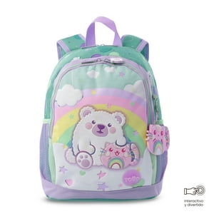 Mochila Mediana + Libro Colorear Little Magic Niña Azul Totto