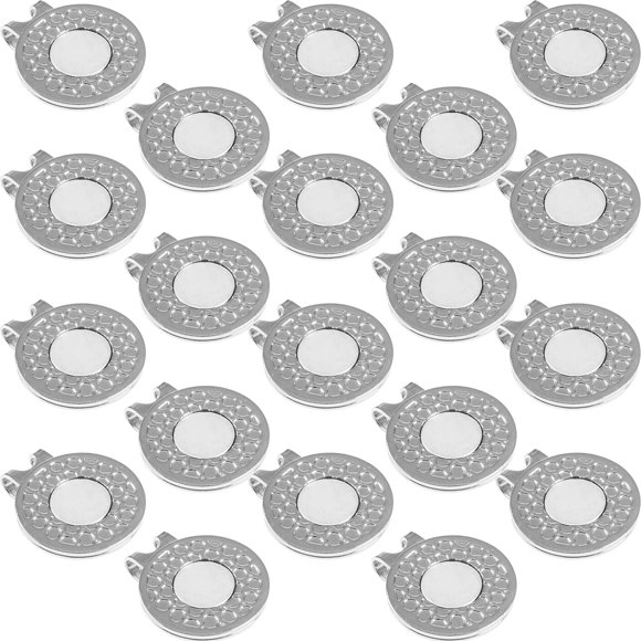 Clip para gorra con marcador de golf Amy Sport plateado, pack de 20