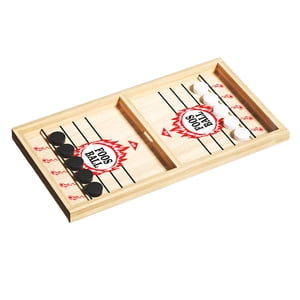 Bothyi - Juego De Hockey De Madera De Mesa Juego De Disco Rápido Portátil Para Cumpleaños Vacaciones Familiares L Rojo Con 10 Ajedrez