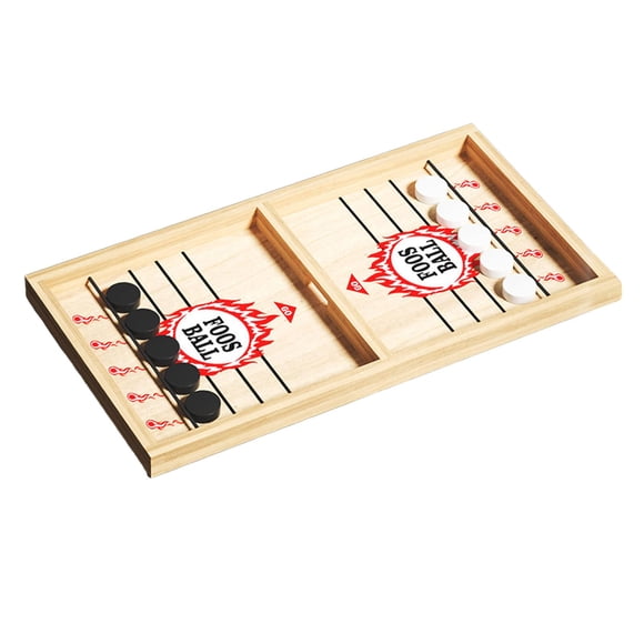 Juego De Hockey De Madera De Mesa Juego De Disco Rápido Portátil Para Cumpleaños Vacaciones Familiares L Rojo Con 10 Ajedrez
