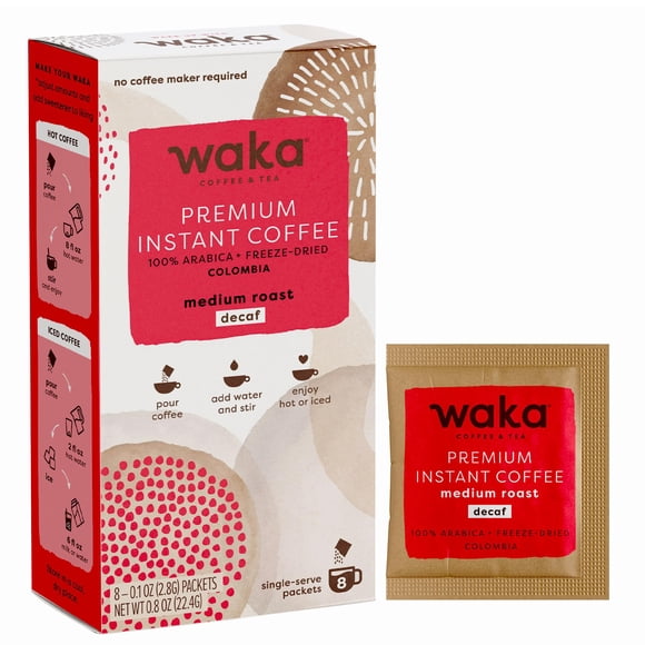 Café Instantáneo Waka Coffee Descafeinado Tostado Medio 8 uds