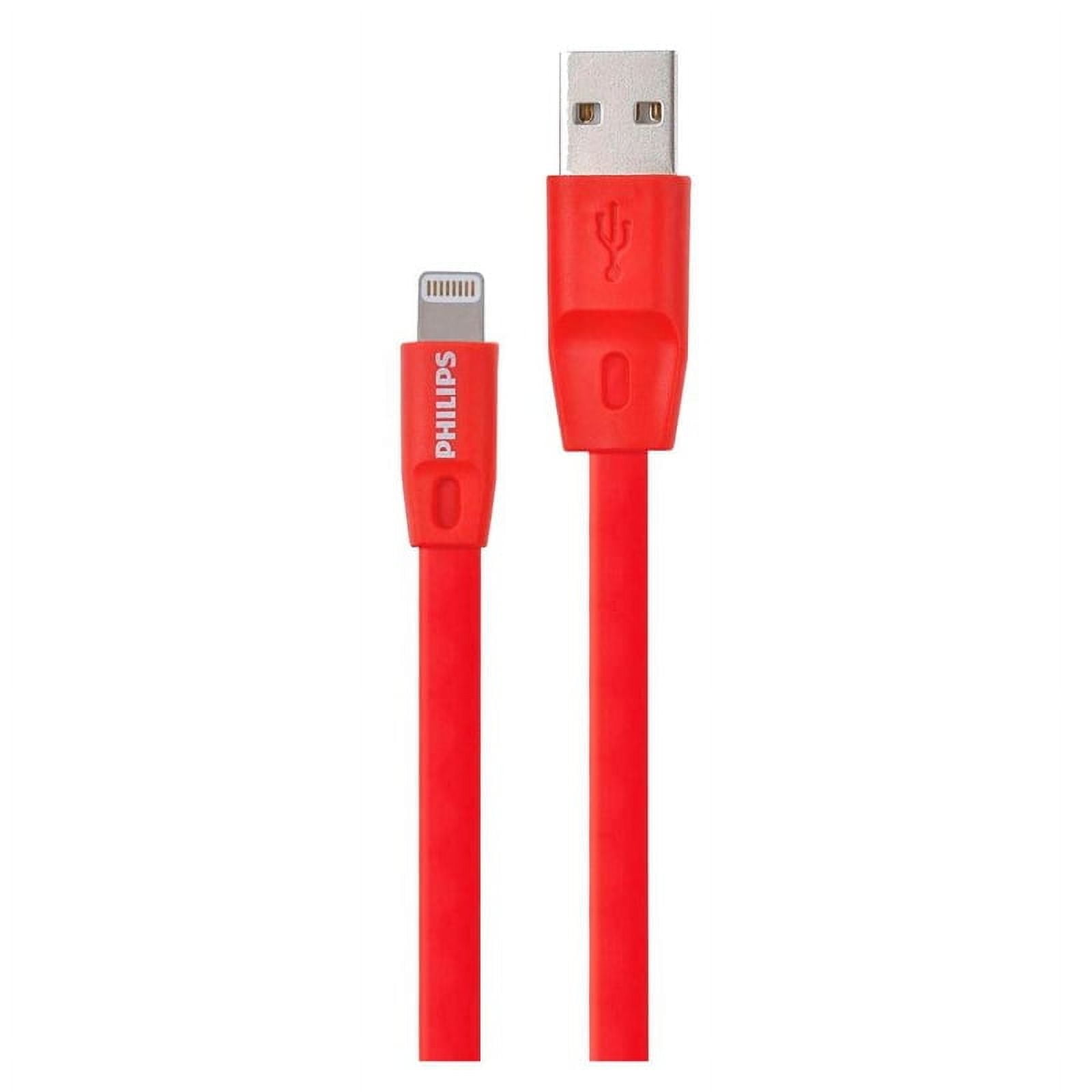 Philips - Cable Micro Usb 1.2 Mts Goma Plano Rojo