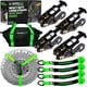 thumbnail image 1 of Correas de amarre para coche Rhino USA, paquete de 4 unidades, 2 x 2,4 m, 4,5 kg, resistencia a la r, 1 of 7