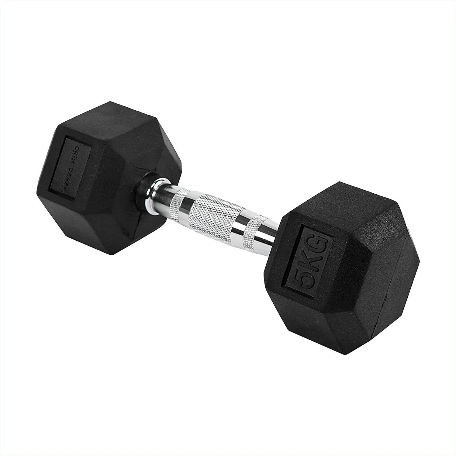Never Mind - Mancuerna Hexagonal Cromada 5 Kg Recubierta En Goma (unidad)