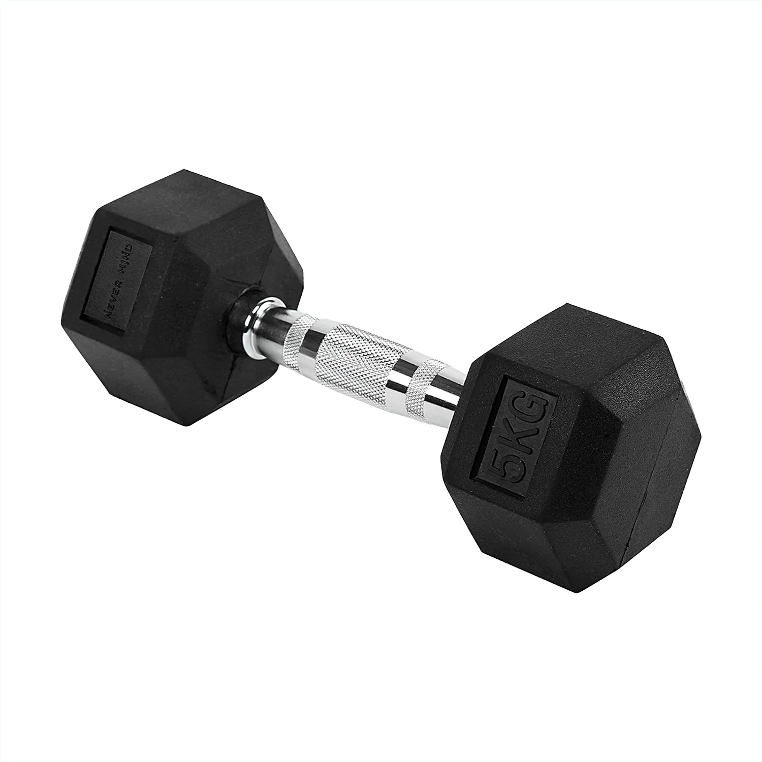 Never Mind - Mancuerna Hexagonal Cromada 5 Kg Recubierta En Goma (Unidad)