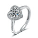 thumbnail image 1 of Anillos de Corazón Ajustables para Mujer de 1 a 2 Uds Color D VVS1 Anillos de Compromiso y Boda de Moissanita, Anillos de Diamante de Moissanita Corte Redondo con Certificado y Caja de Joyería, 1 of 8