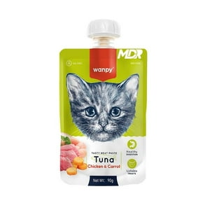 Wanpy Tasty Meat Paste Cat Tuna Chicken & Carrot 90 Gr