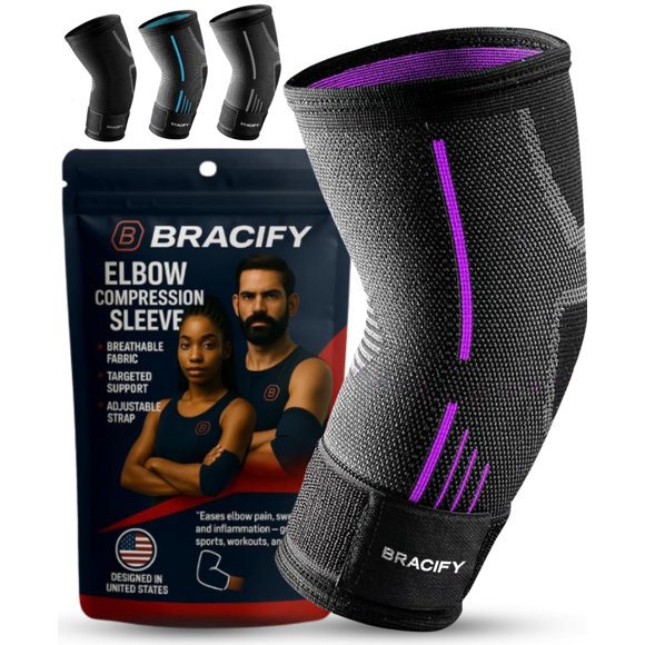 Faja de Codo BRACIFY Morado para Deporte y Uso Diario
