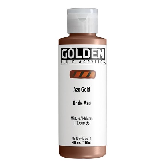 Pintura acrílica GOLDEN Azo Gold - Botella de 118 ml