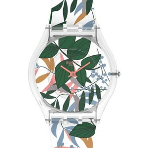 Reloj Swatch Unisex Leaves Jungle Ss08K111 Blanco 34Mm