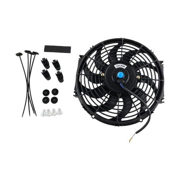 Ventilador De Radiador De Refrigeración, Pieza De Hoja Curva, Accesorios Universales, Ventilador De Rendimiento, 7 Pulgadas, 12V, 80W