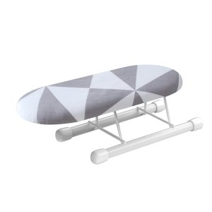 Magideal - Tabla De Planchar Portátil Para Mesa, Patas Plegables, Cubierta Extraíble, Puños De Planchado, Escote Para El Hogar, Apartamentos, Viajes , Blanco Y Gris Pequeña