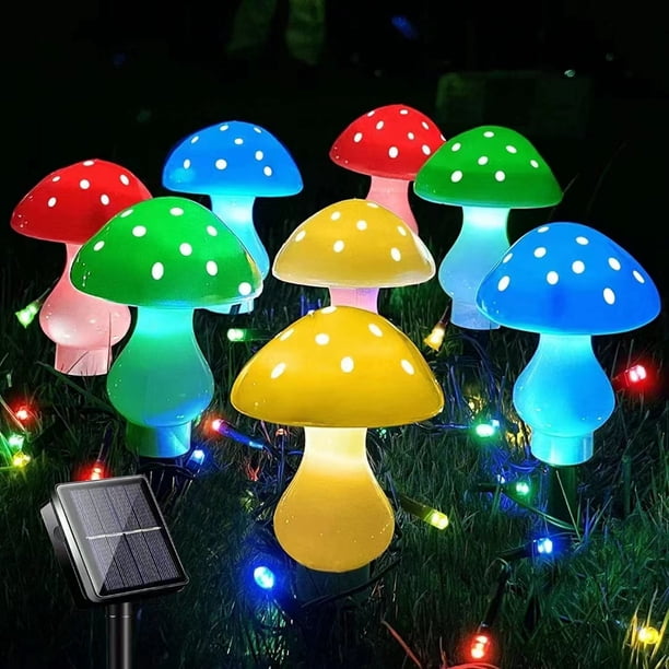 12LED 8LED Solar Mushroom Light, Multi-Color Changing LED Outdoor Flowers Garden Courtyard Yard Patio Outside Christmas Holiday Decor, LED Lights