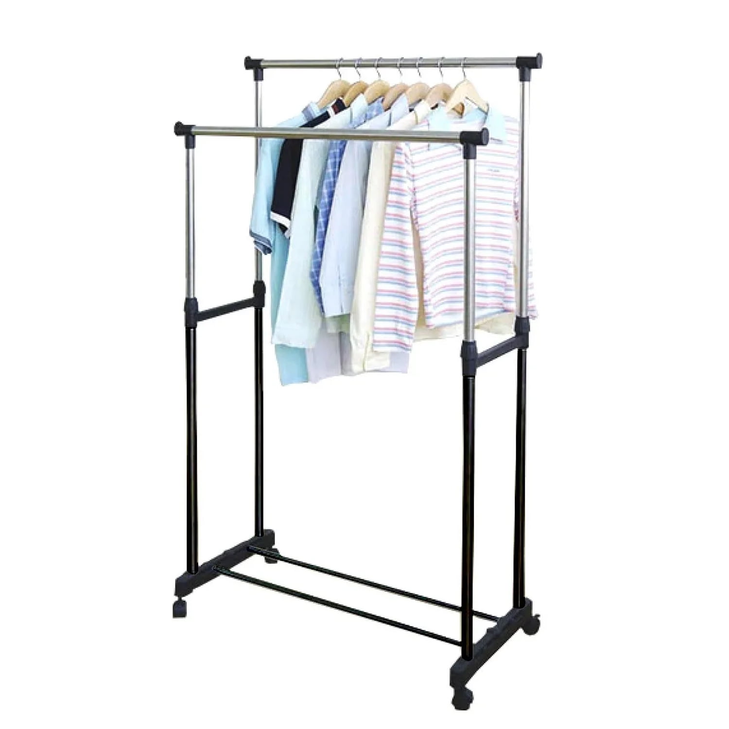 Importclick - Perchero Doble Organizador Colgador Con Ruedas