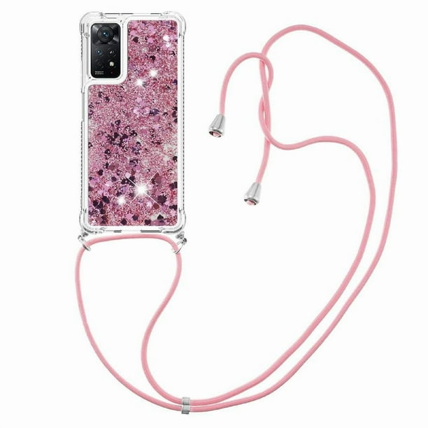 Funda FOXDOCK para Xiaomi Redmi Note 11 Pro 4G/5G con Cuerda Ajustable, Brillo Líquido, Protección Antigolpes y Lente – Ideal para Regalo