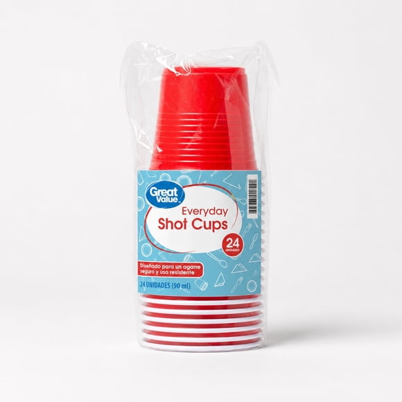 Vaso shot rojo Great Value 24u