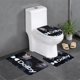 thumbnail image 1 of El Aficionado Juego de 3 alfombras de baño de coral fleece: tapete de baño + alfombra de inodoro en forma de U + funda de tapa de inodoro en forma de O, 1 of 6