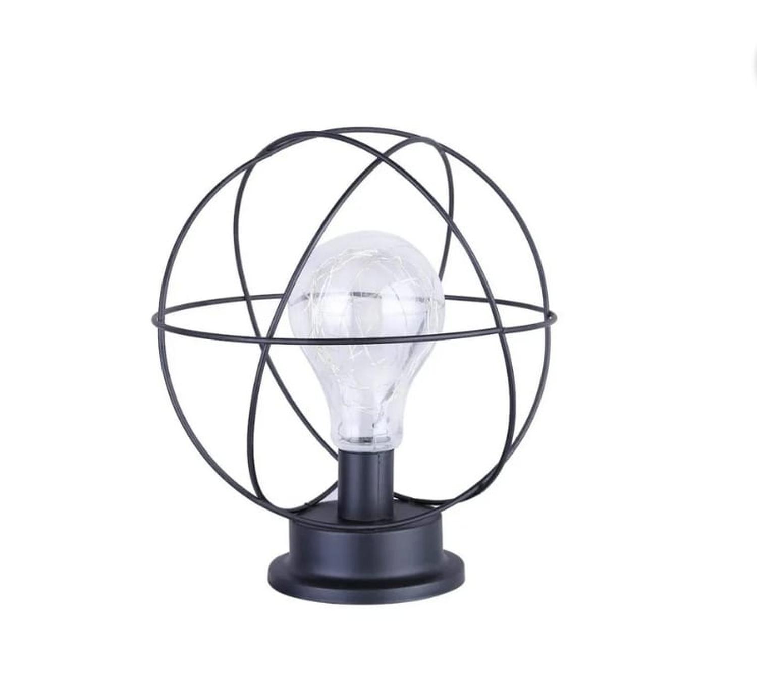 Genérico - Lampara De Mesa Vintage Circular Portatil Negro Unico