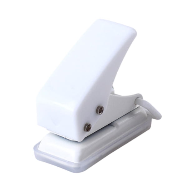 Mini perforadora de papel para niños, máquina perforadora, accesorio de papelería, punzonadora de papel compacta, suministros escolares para proyectos Blanco