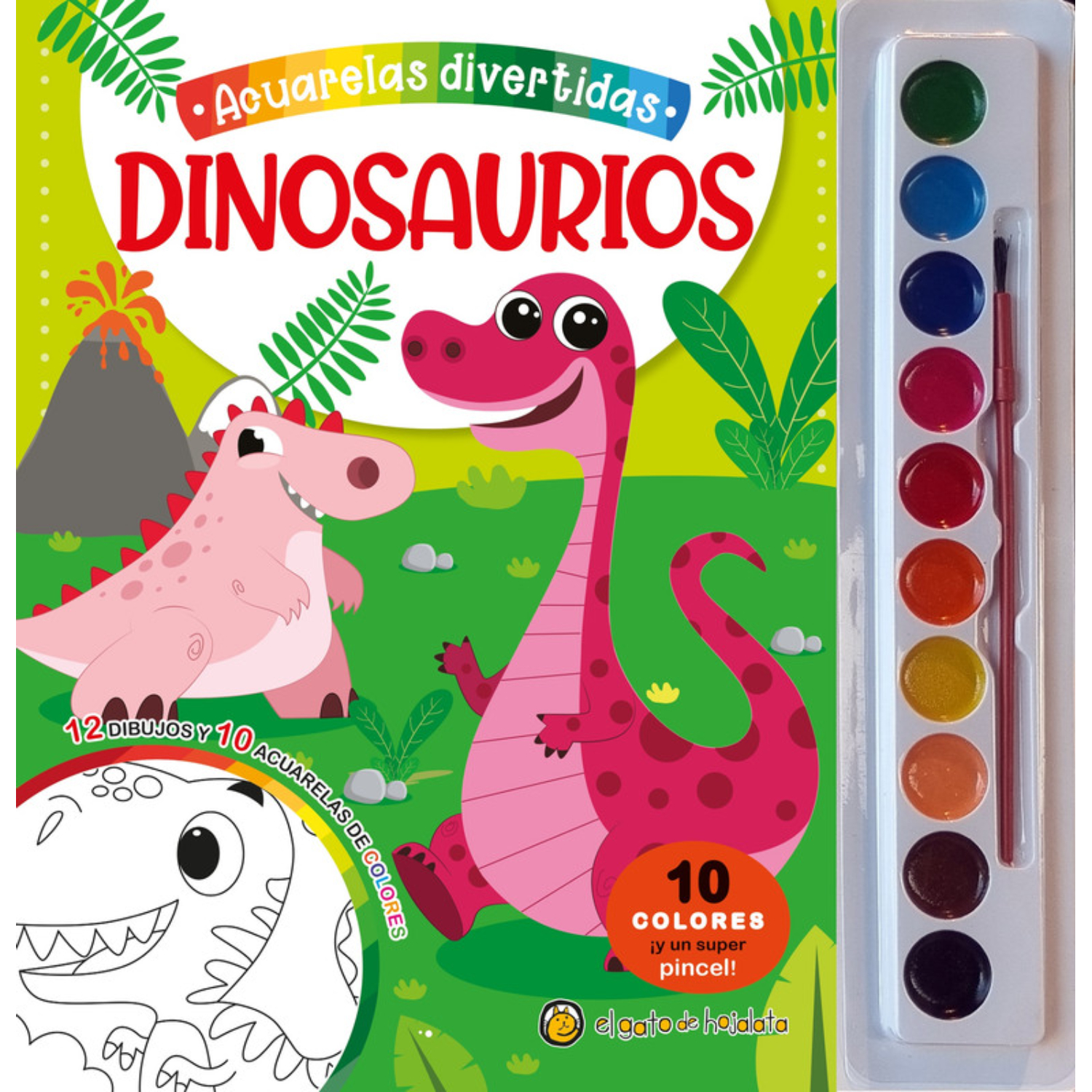 El Gato De Hojalata - Libro Acuarelas Divertidas: Dinosaurios
