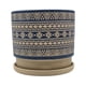 thumbnail image 4 of Macetero Maceta De Ceramica Azul Con Patrones Beige M, 4 of 6
