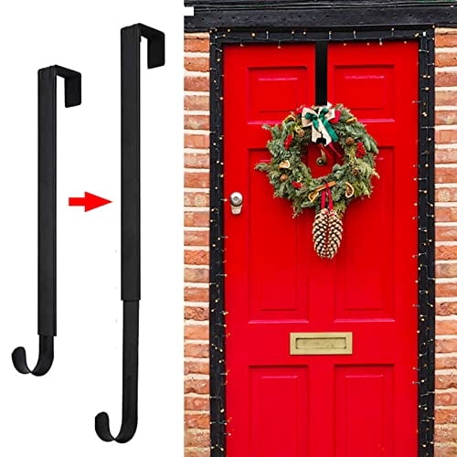 Zmciner - Colgador De Guirnaldas Gp Life Ajustable De 38 A 64 Cm Para Puerta De Entrada, Color Negro