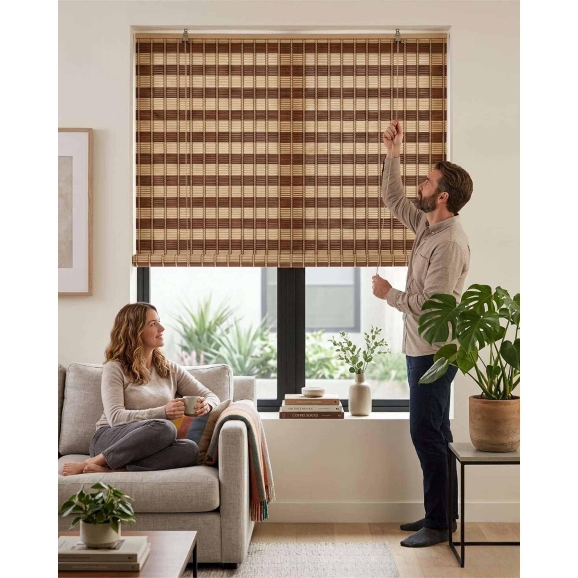 Mylhogar - Persiana Roller De Bambu Decoracion Moderna 120x180cm