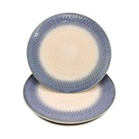Oem - Pack 4 Plato Semi Plano Decorativo Redondo Bicolor