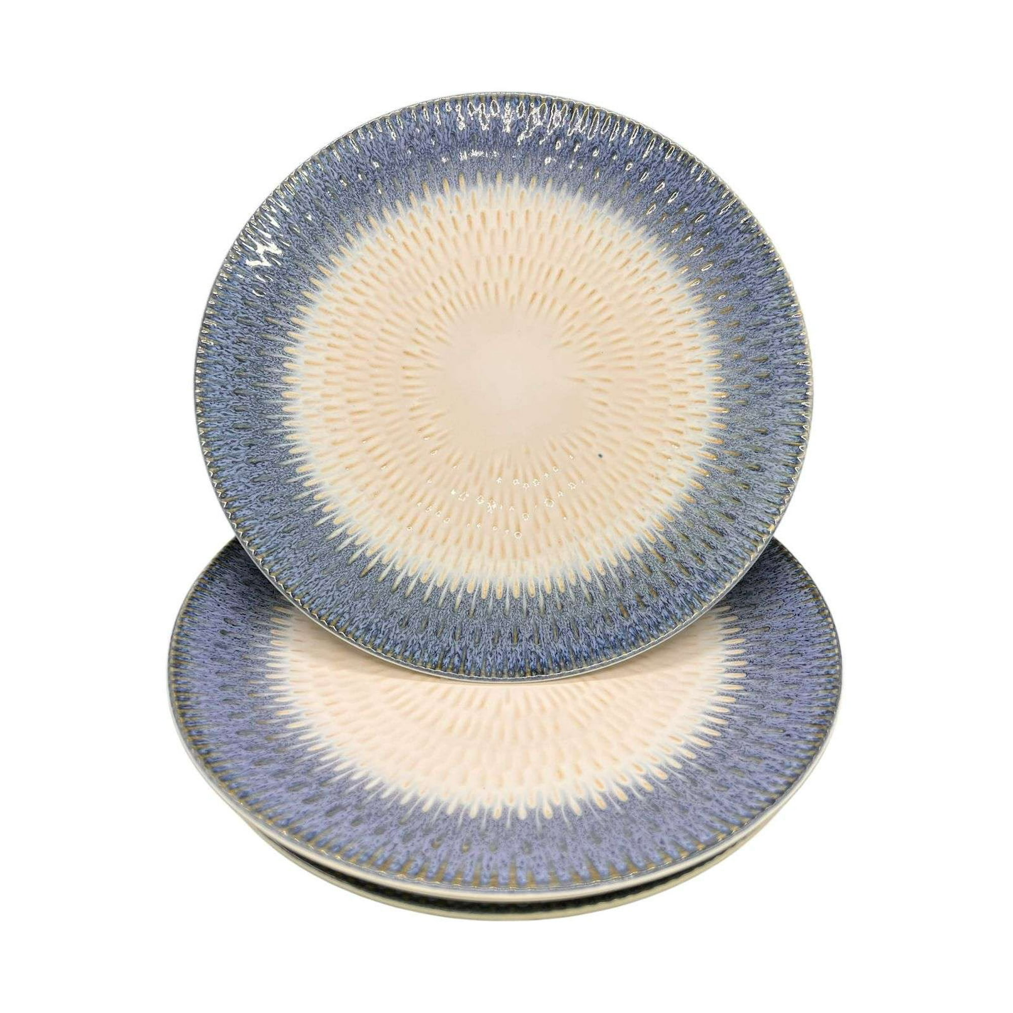 Oem - Pack 4 Plato Semi Plano Decorativo Redondo Bicolor