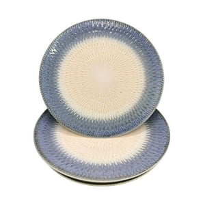 Oem - Pack 4 Plato Semi Plano Decorativo Redondo Bicolor