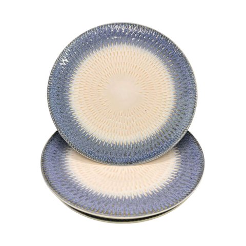 Oem - Pack 4 Plato Semi Plano Decorativo Redondo Bicolor