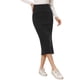 thumbnail image 1 of INSPIRE CHIC Falda Recta de Mujer Regreso a Clases Cintura Alta Midi Falda de Punto Lápiz Negra XL, 1 of 6