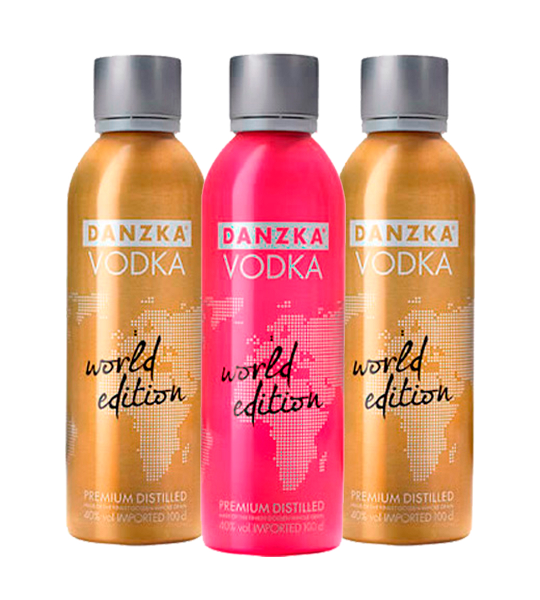 Danzka - Pack X3 Vodka World Edition Pink Y Gold Premium