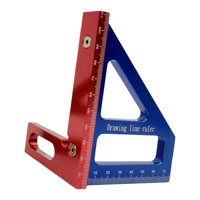 Magideal - Regla Triangular De Inglete, Herramientas De Carpintero, Regla De Marcado De Carpintería, Regla De Medición De Múltiples Ángulos Para Carpintero De Rojo Azul